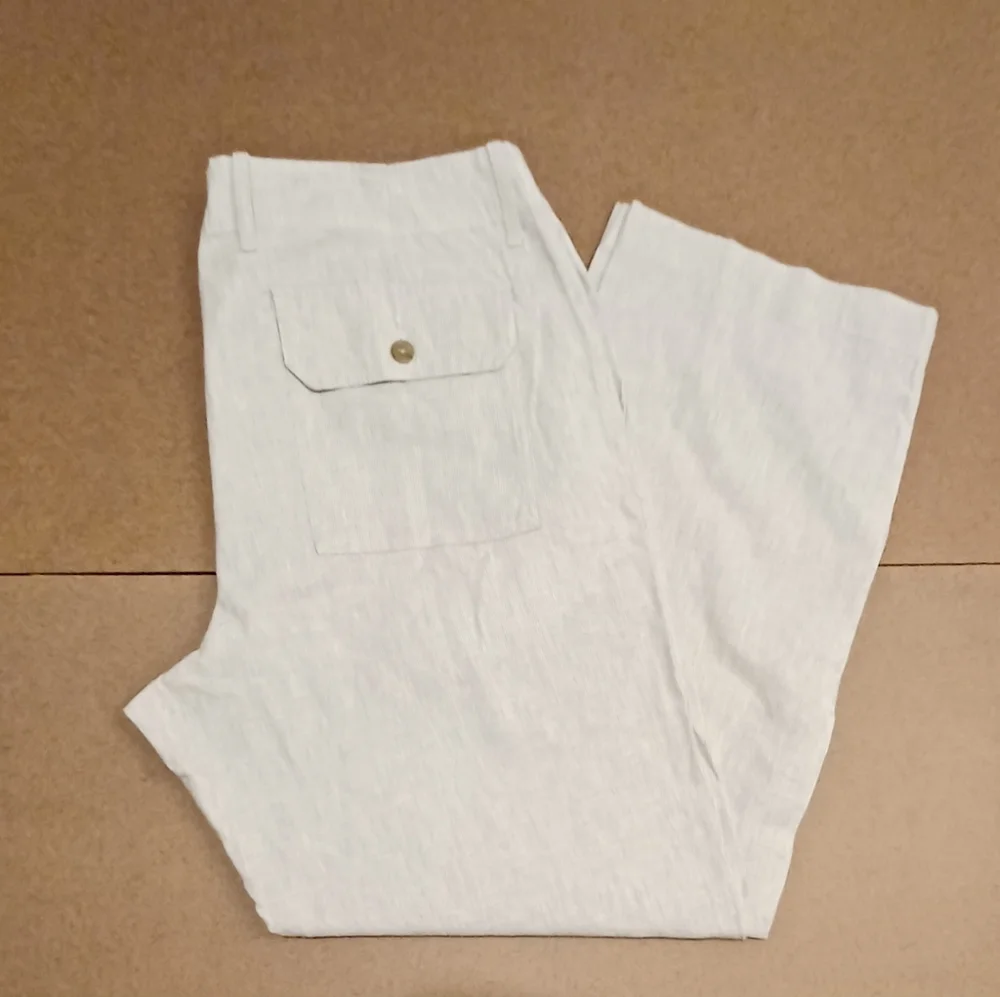 Banana Republic Mens Flat Front Linen Bend Pants 35/30